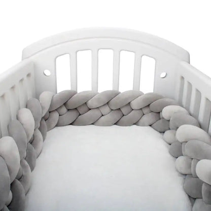 Protector de cuna trenzado hecho a mano – Cojín de cuna anudado suave para cunas, decoración de guardería y protección de bordes (1M–3.6M)