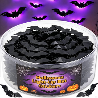 Glow-in-the-Dark 3D Bat Wall Stickers – Removable PVC Halloween Decor in 3 Sizes, Easy Peel-and-Stick for Windows, Home & Partie