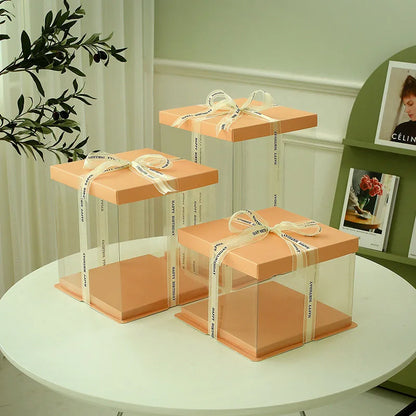 Boîte Cadeau Transparente pour Gâteaux, pour Boulangeries, Desserts, Mariages, Anniversaires et Emballages de Fête