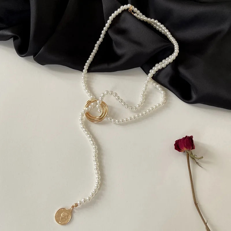 Nuevo collar gargantilla de perlas barrocas para mujer, lujoso, para bodas, fiestas, collar de cuentas de tres capas, torques, regalo de joyería de moda para damas