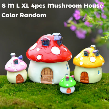 Adornos de hongos para jardín de hadas – Estatuillas de hongos en miniatura en 4 tamaños para macetas, escenas de casas de muñecas, decoración de jardín y manualidades