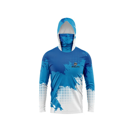 MALFC Men's Hooded Fishing Shirt – Long Sleeve UV Protection Performance Fishing Apparel for Outdoor Adventures