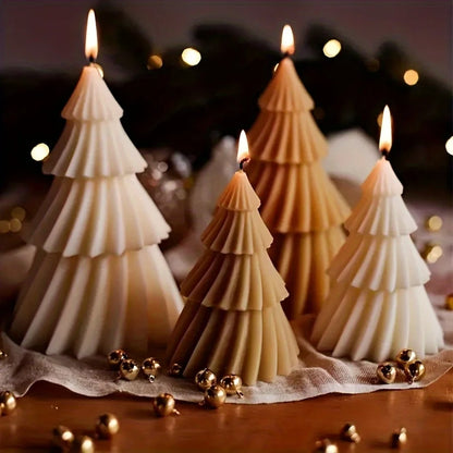 Christmas Tree Candle Silicone Mold – DIY Holiday Tree Mold for Gypsum, Cement, Resin, Soap, Wax Candle Making, Handmade Crafts & Christmas Décor Projects