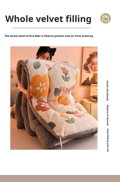 Manta de lana de cordero – Edredón de invierno de terciopelo de doble cara engrosado Cálido para cama y dormitorio