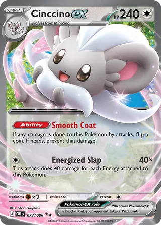 Cinccino ex #073/086 Chaos Rising Near Mint