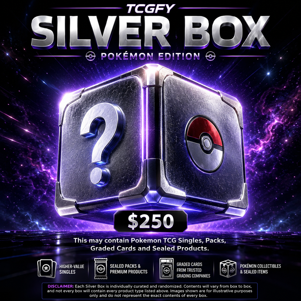 Caja Plateada TCGfy de 250 $ (Nivel 4) – Edición Pokémon