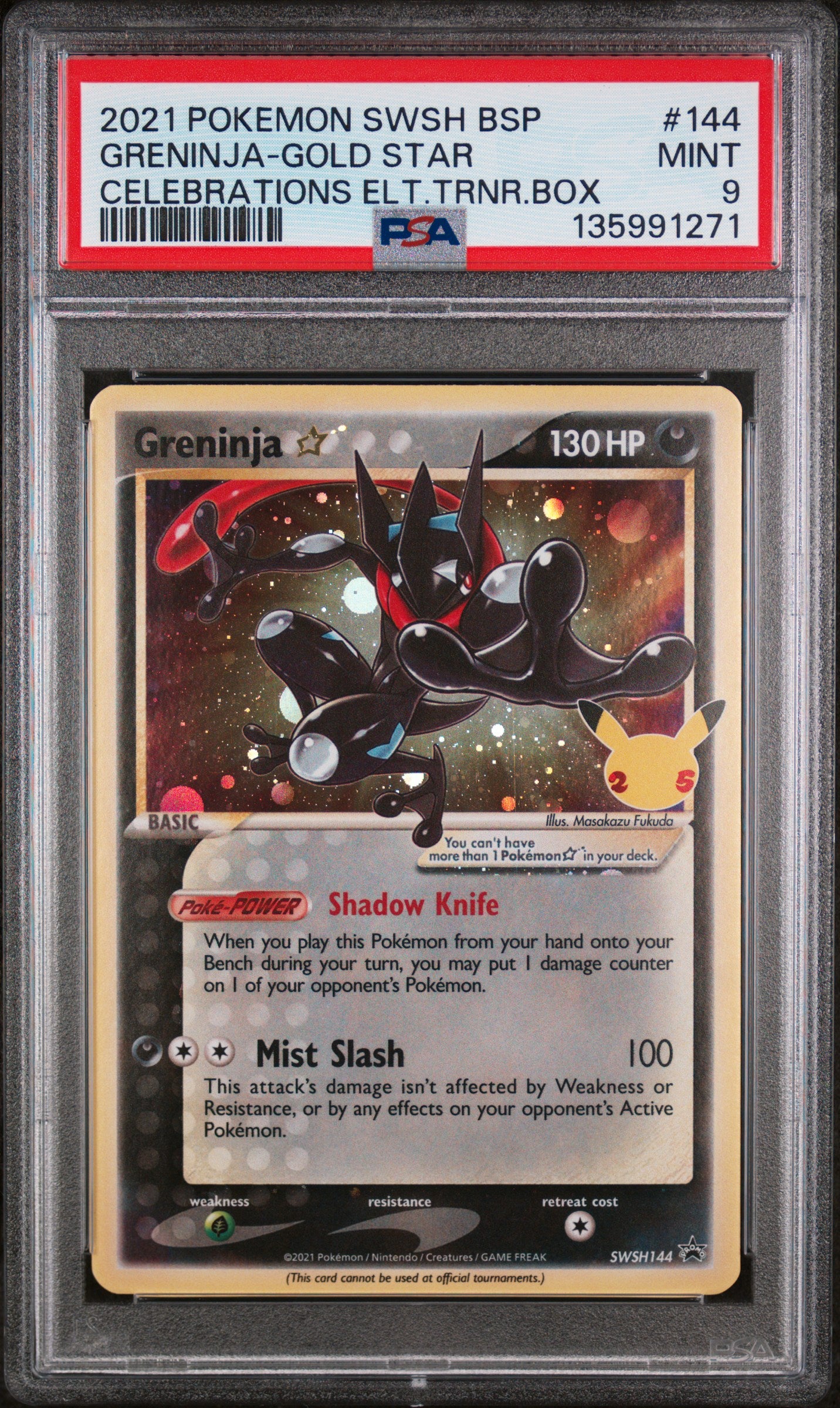 Greninja Gold Star #SWSH144 SWSH Black Star Promo 2021 PSA 9