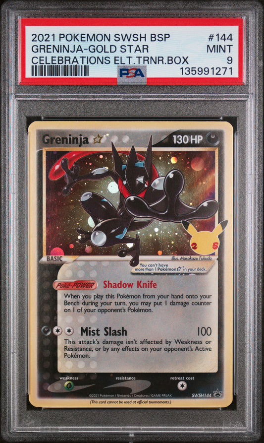 Greninja Gold Star #SWSH144 SWSH Black Star Promo 2021 PSA 9