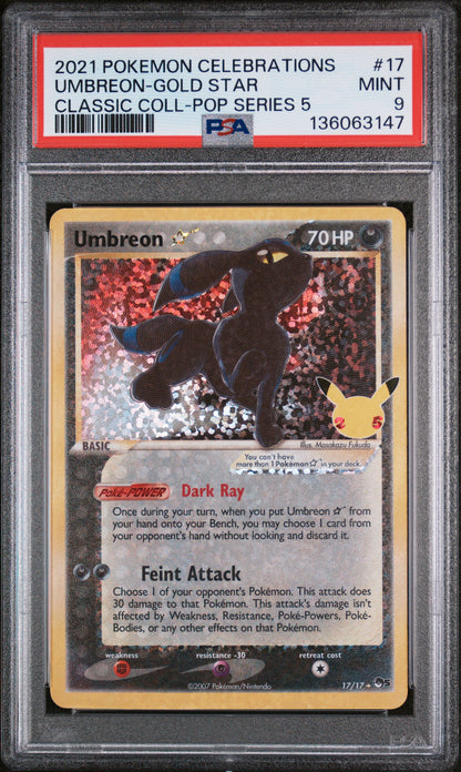 Umbreon Star #17/17 Celebrations 2021 PSA 9