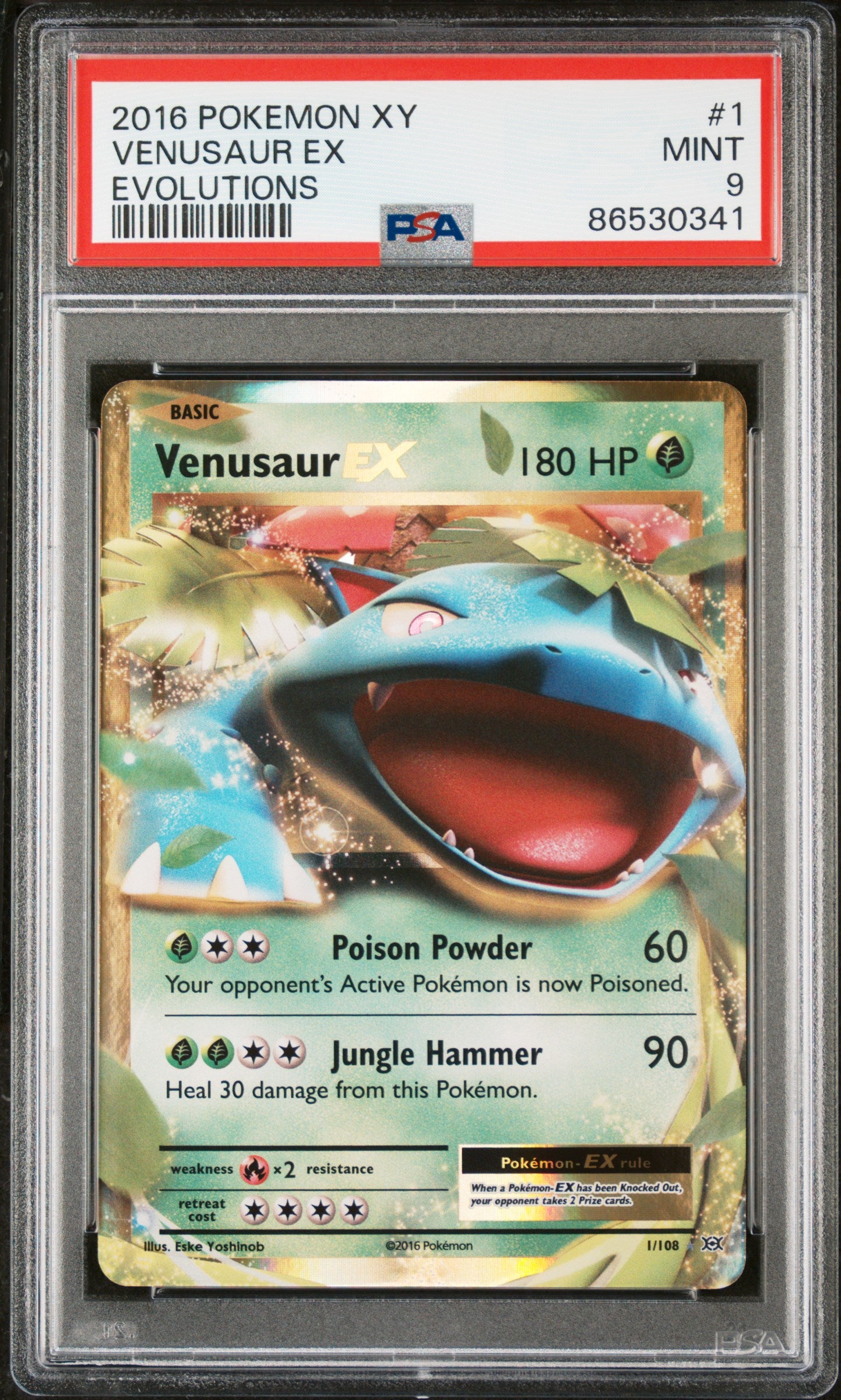 Venusaur EX #1/108 Evolutions 2016 PSA 9